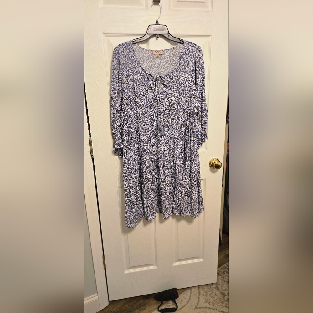 Floral Blue Midi Dress